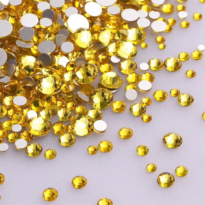 SS3-SS30 Yellow Series Hot-Fix Glass Flat Back Rhinestones