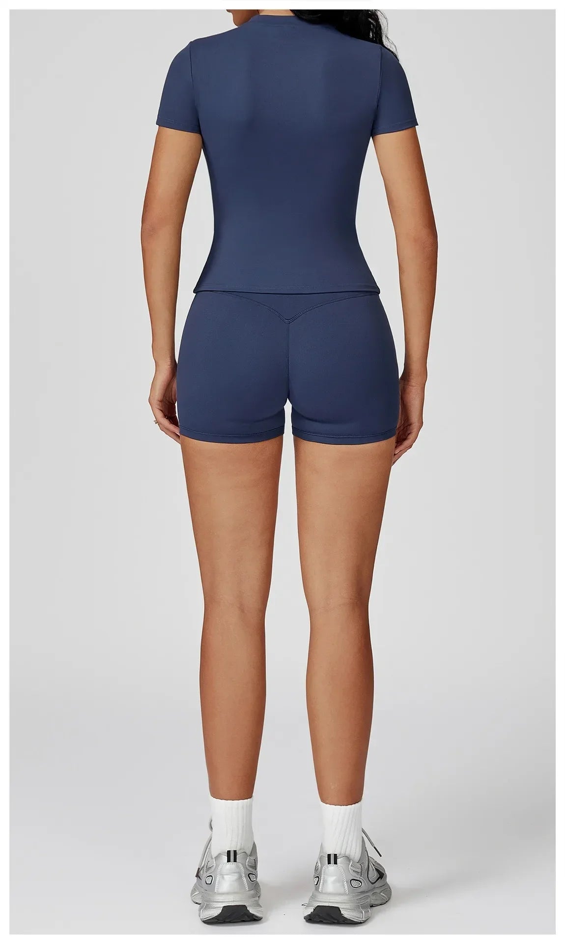 Hearuisavy Women 2 Piece Sport Pants Set Gym Sportswear Workout Short Sleeves Female Push Up Yoga Pants Running Fitness Clothing