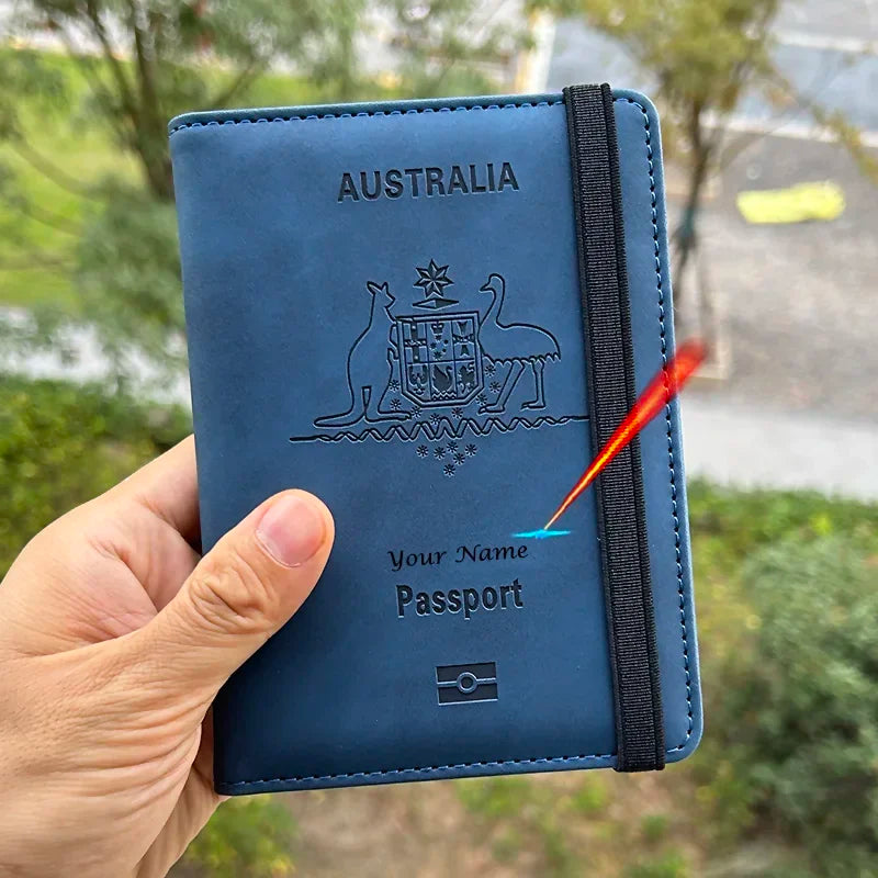 Australia Personalized Passport Holder Wallet Rfid personalised Australian Passport Cover Travel Passport Wallet Holder