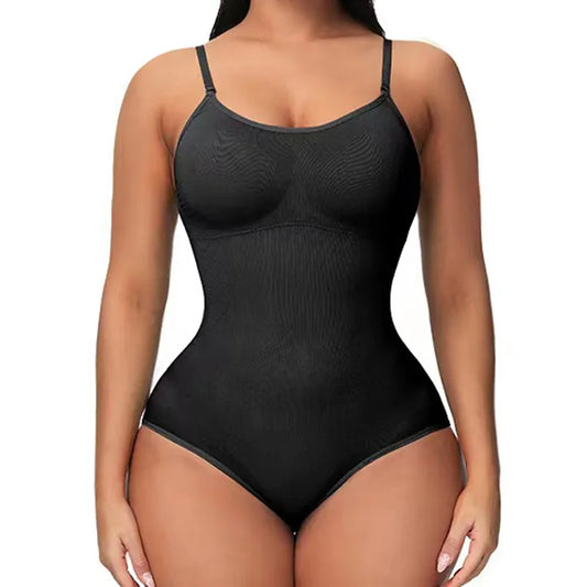 V Neck Spaghetti Strap Bodysuits Compression Body Suits Open Crotch Shapewear Slimming Body Shaper Smooth Out Bodysuit LUXLIFE BRANDS