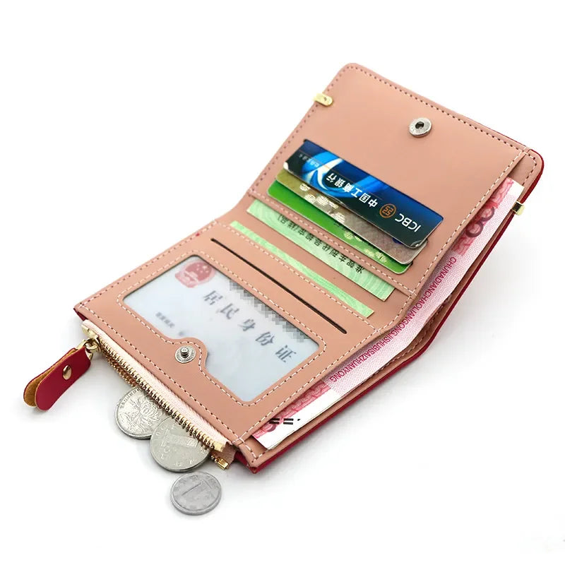 Women's Wallet Short Women Coin Purse Fashion Wallets For Woman Card Holder Small Ladies Wallet Female Hasp Mini Clutch For Girl LUXLIFE BRANDS
