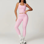 2 Pieces Yoga Suit Naked Feel Gym Set Women Sportswear Workout Clothes High Waist Yoga Short Skirt Fitness Leggings Sports Bra Luxlife Brands