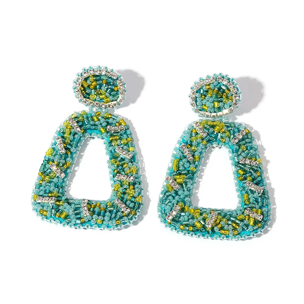 Handmade Beaded Drop Earrings