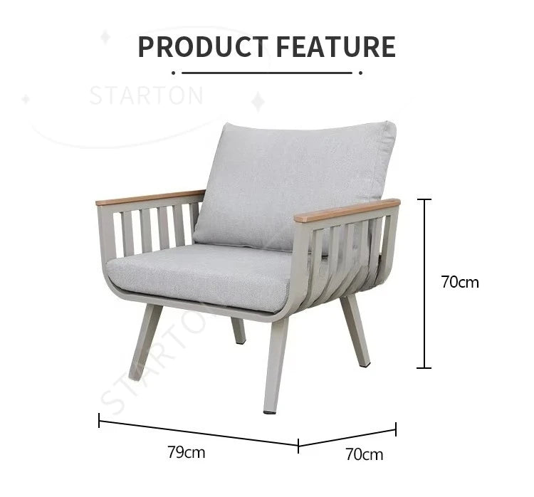 Waterproof Lounge Sofa Beige Terrace Luxury Modern Aluminum Garden Terrace Outdoor Furniture Combination Sofa Set Patio Luxlife Brands