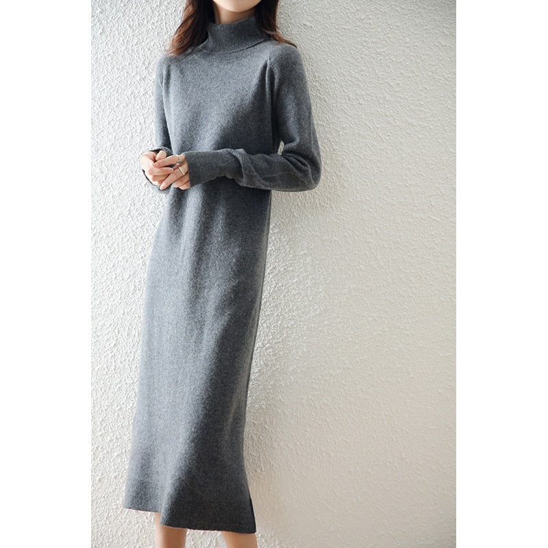 Women’s Cashmere Knitted Sweater Dress Autumn/Winter S-XXL