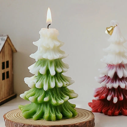 Christmas Tree Shaped Candle Handmade Fragrance Candle Cedar Xmas Party Home Table Decoration Atmosphere Supplies 9.4cm LUXLIFE BRANDS