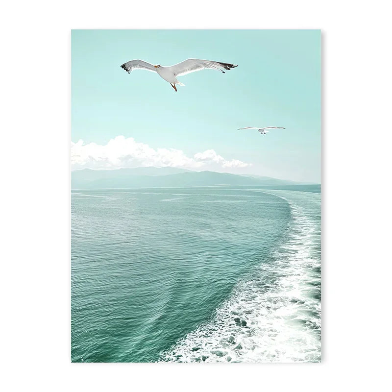 Sea Beach Posters Wall Art Canvas Painting Whale Starfish Coconut Shell Summer Seaside Scenery Pictures Nordic Room Home Decor