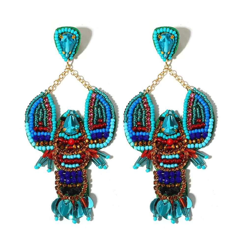 Handmade Beaded Drop Earrings