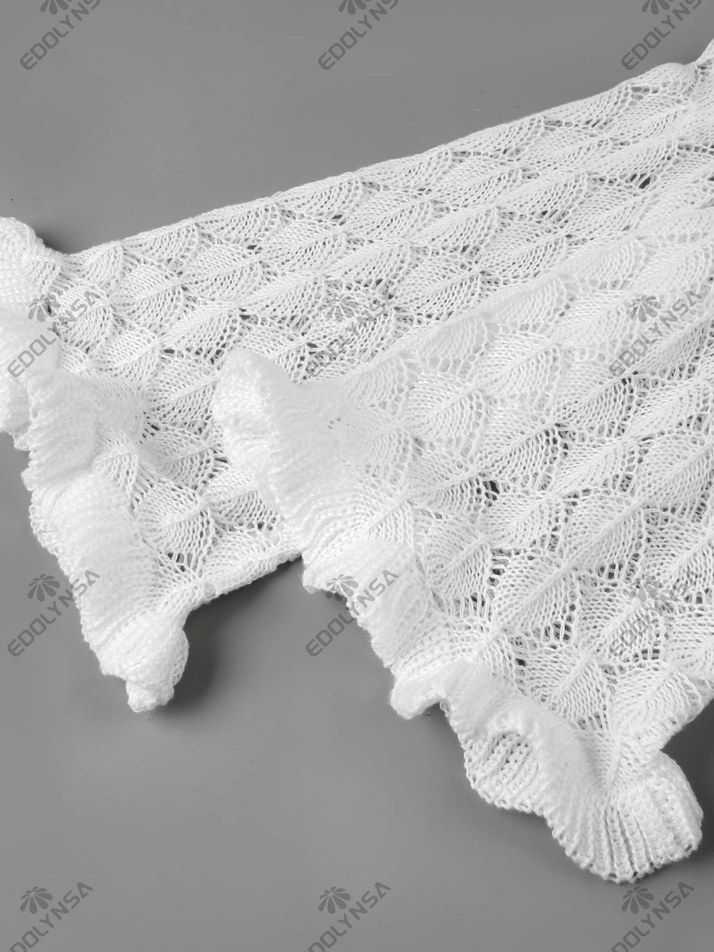 Sexy Frill Big V Neck Hollow Out Long Sleeve Maxi Dress Summer 2025 Feminine Swimwear Bikini Cover Up Women Holiday Outfits K221 Luxlife Brands