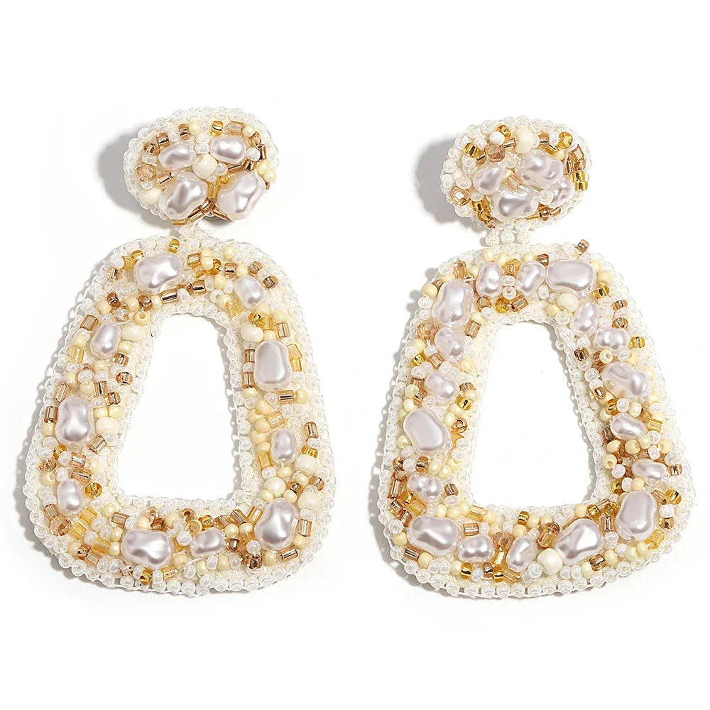 Handmade Beaded Drop Earrings