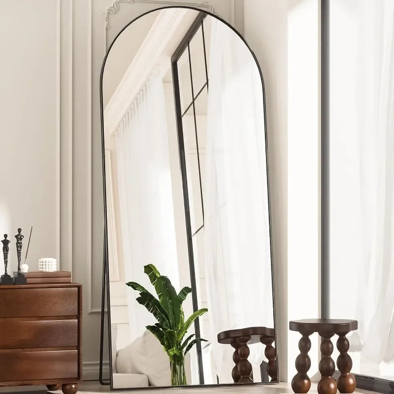 Full Length Mirror, Arched Floor Standing Mirror Full Body Mirror with Stand for Bedroom, Hanging Mounted Mirror for Living Room LUXLIFE BRANDS