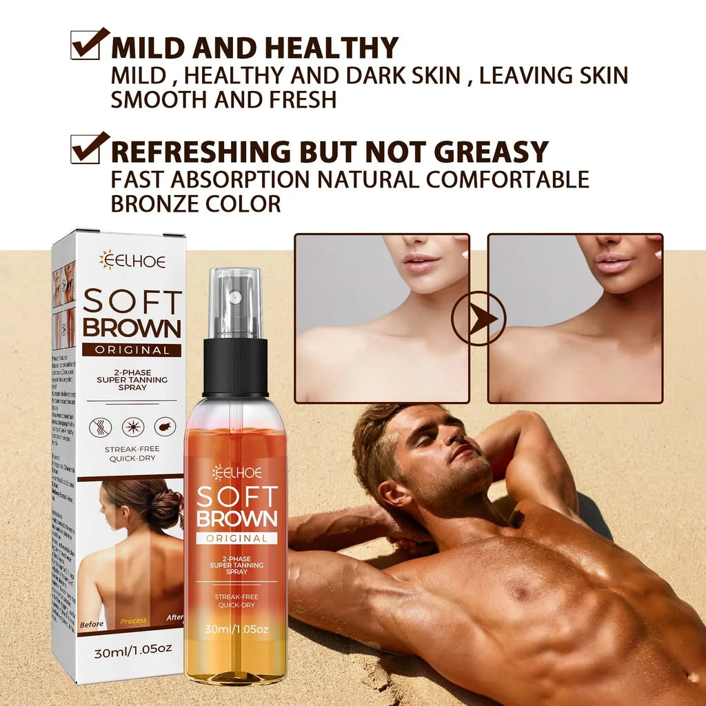 Tanning Spray Accelerate Darker Natural Sunless Booster Solarium Hydrating Smooth Long Lasting Sunbathing Bronzer Tanning Mousse