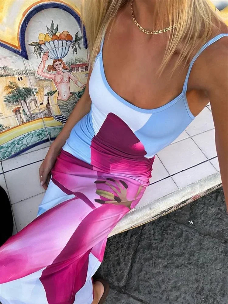 Resort Floral Maxi Dress LUXLIFE BRANDS