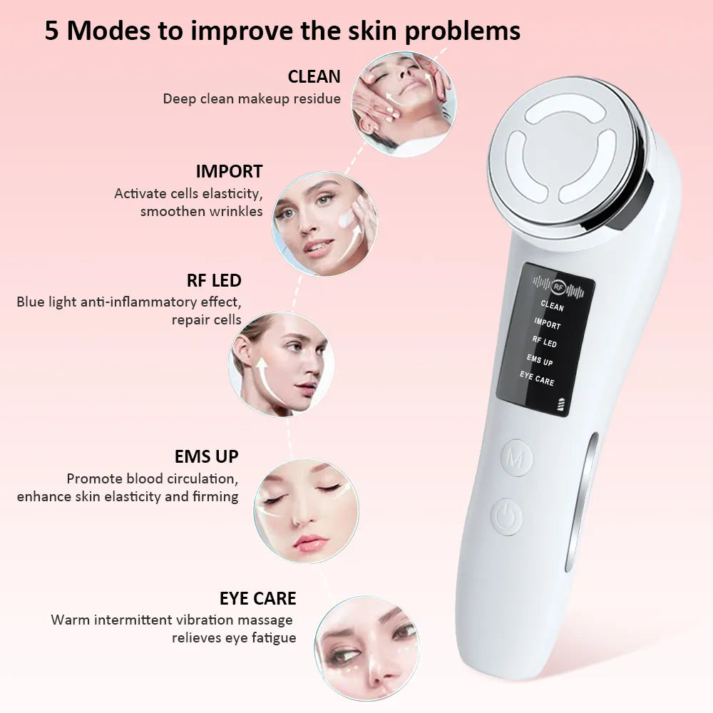 RF Skin Tightening Machine Face Lifting Device For Wrinkle Anti Aging EMS Skin Rejuvenation Radio Frequency Facial Massager LUXLIFE BRANDS