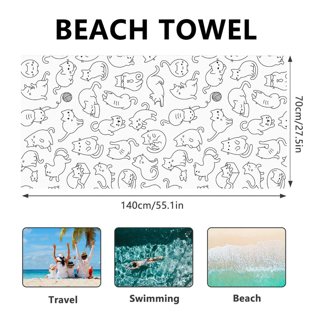 Soft Microfiber Cartoon Beach Towel