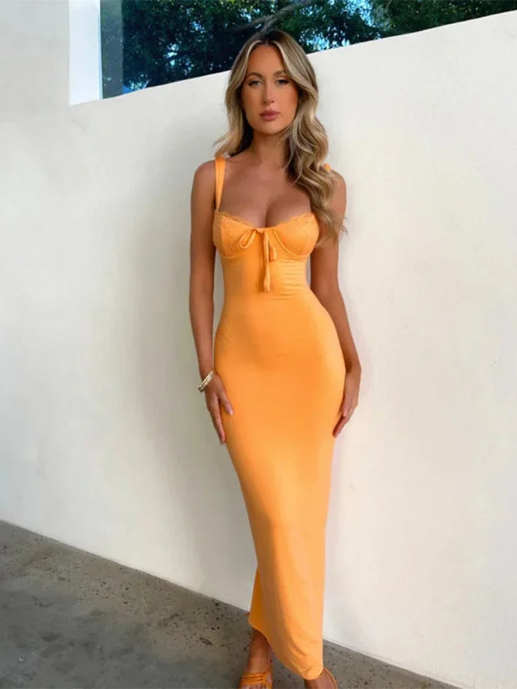 Siesta Elegant Bodycon Maxi Dress LUXLIFE BRANDS