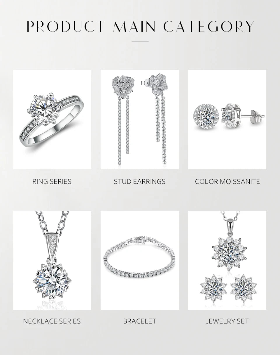 ATTAGEMS Moissanite Hool Earrings 925 Sterling Silver Passed the Diamond Test Wedding Earrings for Women Gift Fine Jewelry Band Luxlife Brands