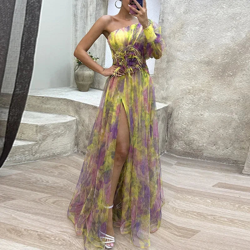 Artful Off The Shoulder Maxi Dress