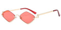 Fashion Small Polygonal Sunglasses Women Brand Metal Half Frame Glasses Ladies Hipster Sexy Cat Eye Shades Vintage Luxlife Brands