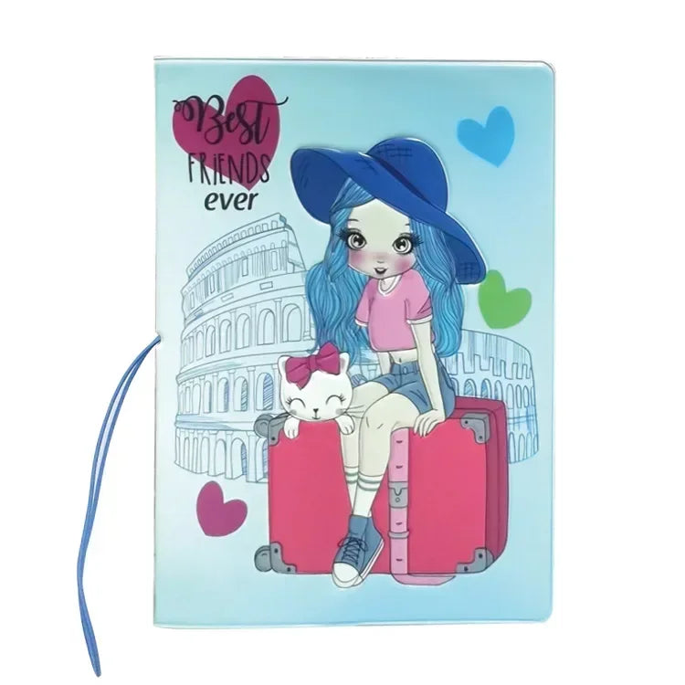 Travel Passport Holder Case Card ID Holders Wallet Bags Passport Cover Cartoon Women PU Leather