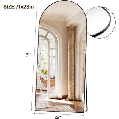 Full Length Mirror, Arched Floor Standing Mirror Full Body Mirror with Stand for Bedroom, Hanging Mounted Mirror for Living Room LUXLIFE BRANDS