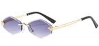 Luxury Polygon Sunglasses for Women Hipster Irregular Rimless Sunglasses Ladies Small Metal Frame Vintage Rhombus Eyewear Brown Luxlife Brands