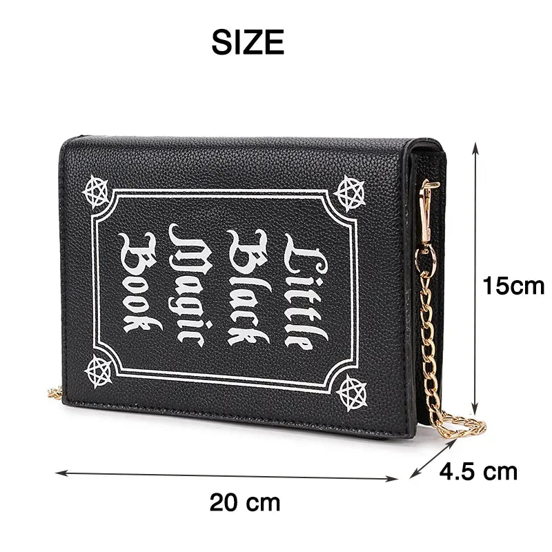 Fashion Magic Book Clutch Bag for Women Black Pu Leahter Shoulder Chain Bag Small Purses and Handbags Crossbody Bag Female Pouch LUXLIFE BRANDS