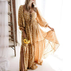 Daisy Printed Cotton Maternity Photo Shoot Gown Luxlife Brands