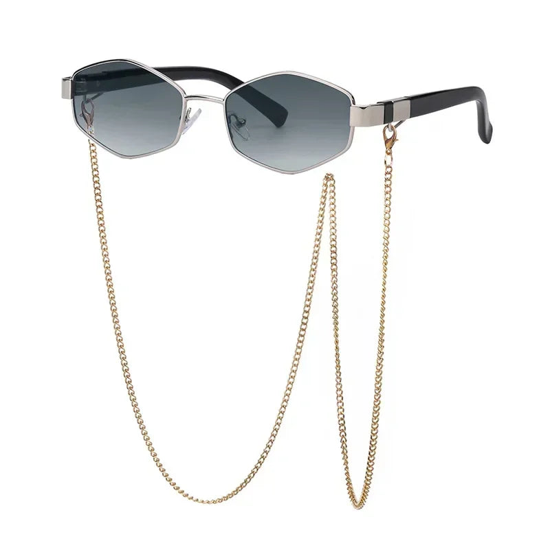 LUX Vintage Sunglasses With Chain UV400