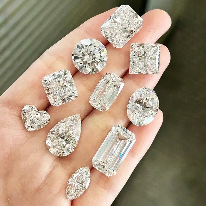 White D Color Moissanite diamonds with GRA Certificate Round Oval Heart Emerald Princess Radiant Cushion Trilliant Marquise Cut Luxlife Brands