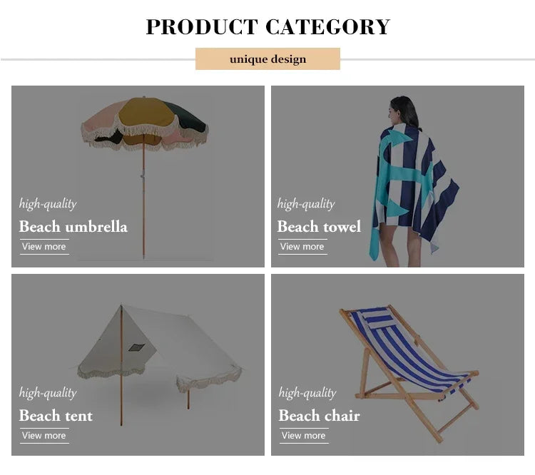 Portable BohoFringe Beach Umbrella