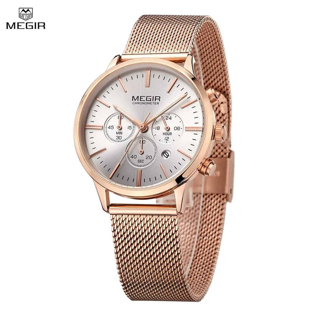 MEGIR Brand Luxury Women Watches Fashion Quartz Ladies Watch Sport Relogio Feminino Wristwatch Waterproof Dress Clock 2011 LUXLIFE BRANDS