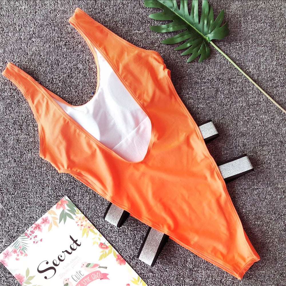 Tangerine High Cut Monokini