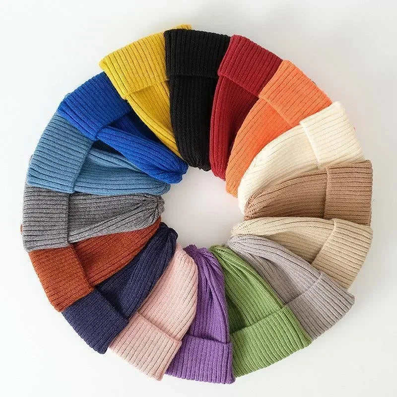 New Beanie Winter for Women Men Boys Girls Crochet  Hat Solid Color Unisex Autumn Knitted Beanies Caps Wild Accessories Luxlife Brands