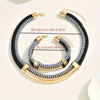 Statement Double Necklace & Bracelet Set Luxlife Brands