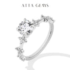 ATTAGEMS New Moissanite Ring for Women Four claws s925 Silver Rings Yellow Gold Plated Classic Anniversary Jewelry Free Shipping Luxlife Brands