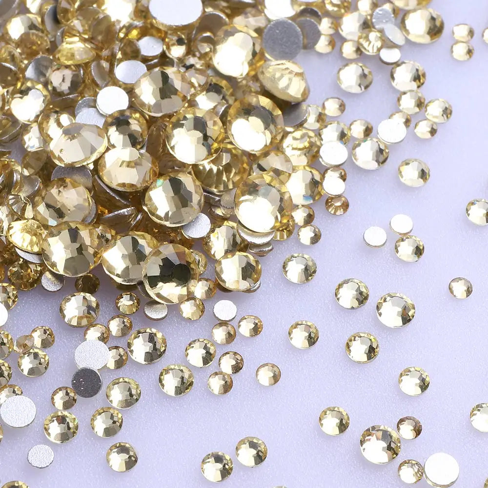 1440PCS SS3-SS20 Mix Size Non-Hotfix Glass FlatBack Rhinestones