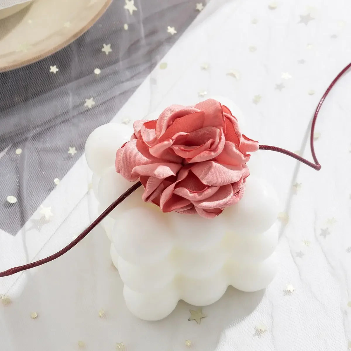 Long Rope with Big Flower Choker Necklace for Women Elegant Lace-up Rope Chain Necklace on Neck 2023 Fashion Jewelry Accessories