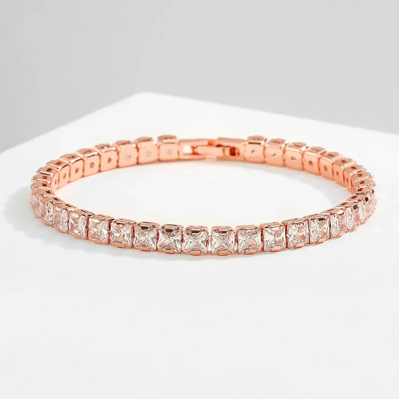 Double Row Moissanite Tennis Bracelet 3mm White Gold Plated Sterling Silver Lab Diamond with GRA Bracelet For Women Men Luxlife Brands