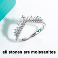 Crown Jewel 18K Gold Plated 3mm D Color Moissanite Sterling Silver Bridal Ring Set Luxlife Brands