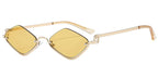 Fashion Small Polygonal Sunglasses Women Brand Metal Half Frame Glasses Ladies Hipster Sexy Cat Eye Shades Vintage Luxlife Brands