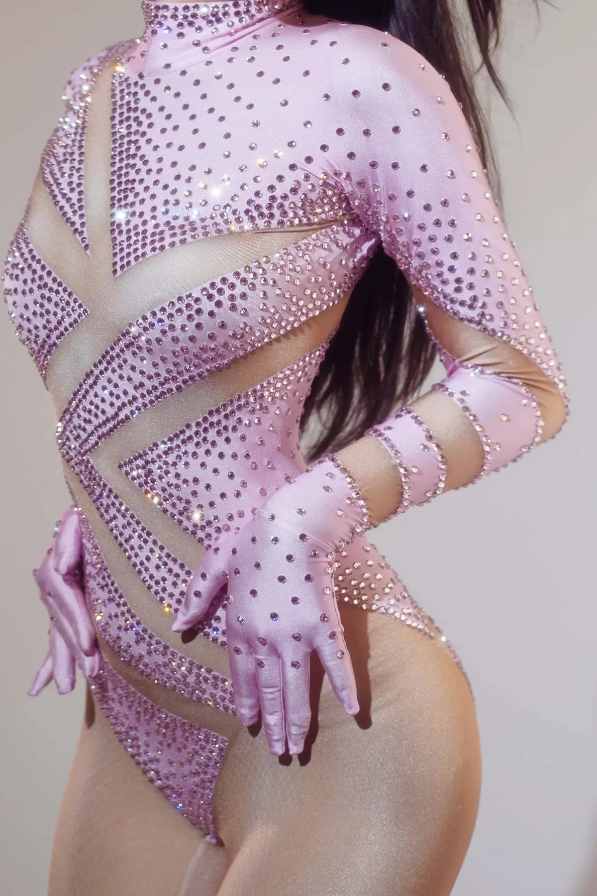 Crystal Illusion Rhinestone Bodysuit