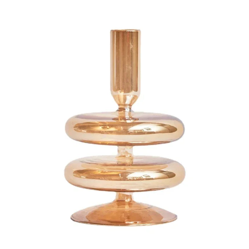 Floriddle Retro Candlesticks Taper Candle Holders Tall Candlesticks Decoration Party Glass Vase Home Decor Wedding Decoration Luxlife Brands