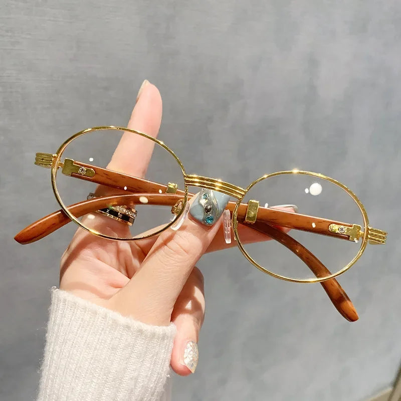 New Fashion Oval Sunglasses Men UV400 Sun Glasses Women Vintage Brand Designer Eyewear Imitation Wood Grain Sunglass Luxlife Brands