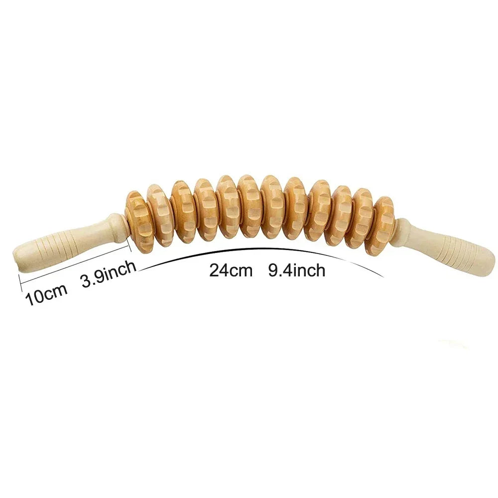 Wood Roller for Stomach Cellulite,Wooden Therapy Massage Tools for Body Shaping,Wood Rolling Massage Stick for Muscle Knots