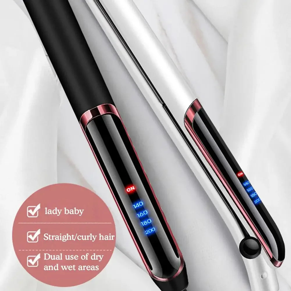 Flat Iron Hair Straightener Professional Ceramic Ionic Heat-Up Lcd Hair Tools Fast Iron Negative Flat Hair Ion Display Beau K0D1 LUXLIFE BRANDS
