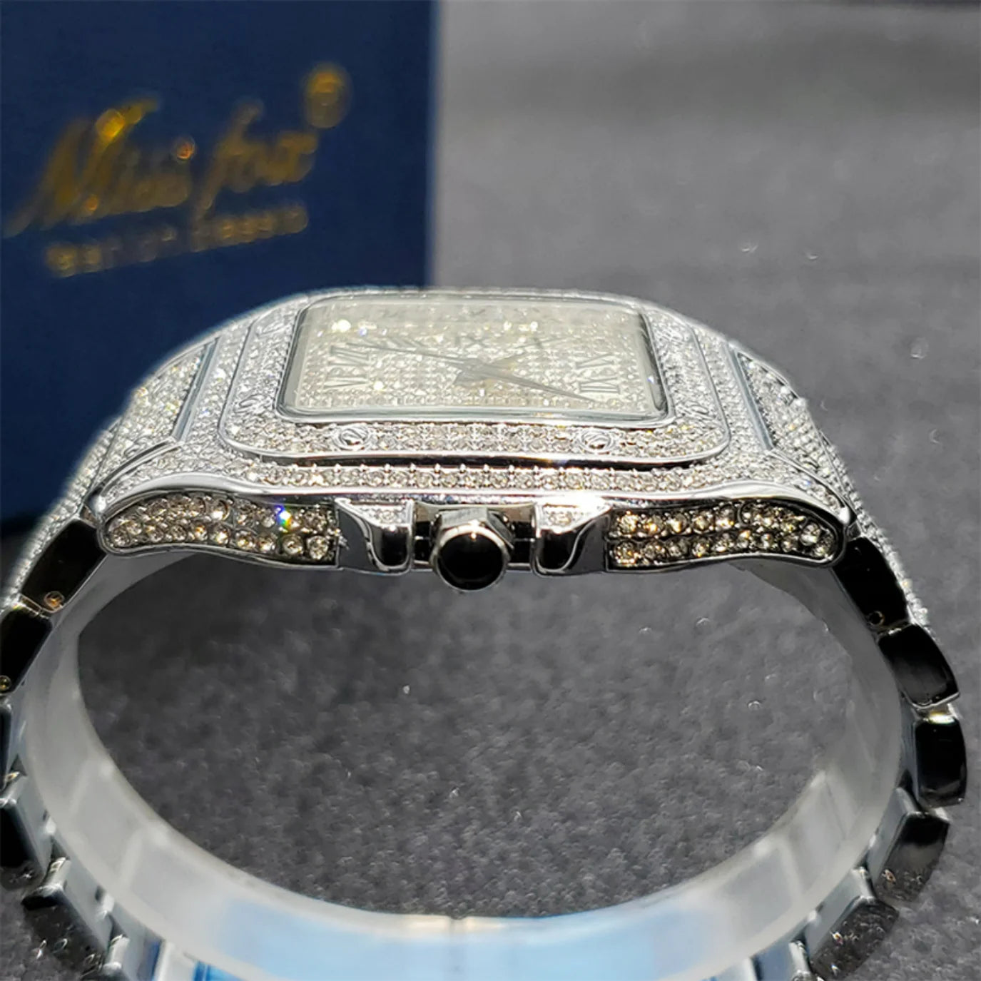New Moissanite Bezel for Watch 41mm Luxury Watches For Men Women Waterproof Quartz Watch Charming Jewelry Accessories AAA Clock LUXLIFE BRANDS
