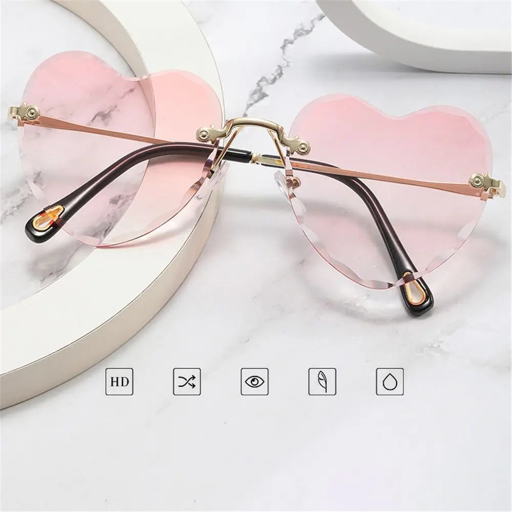 Heart-Shaped Rimless Sunglasses UV400