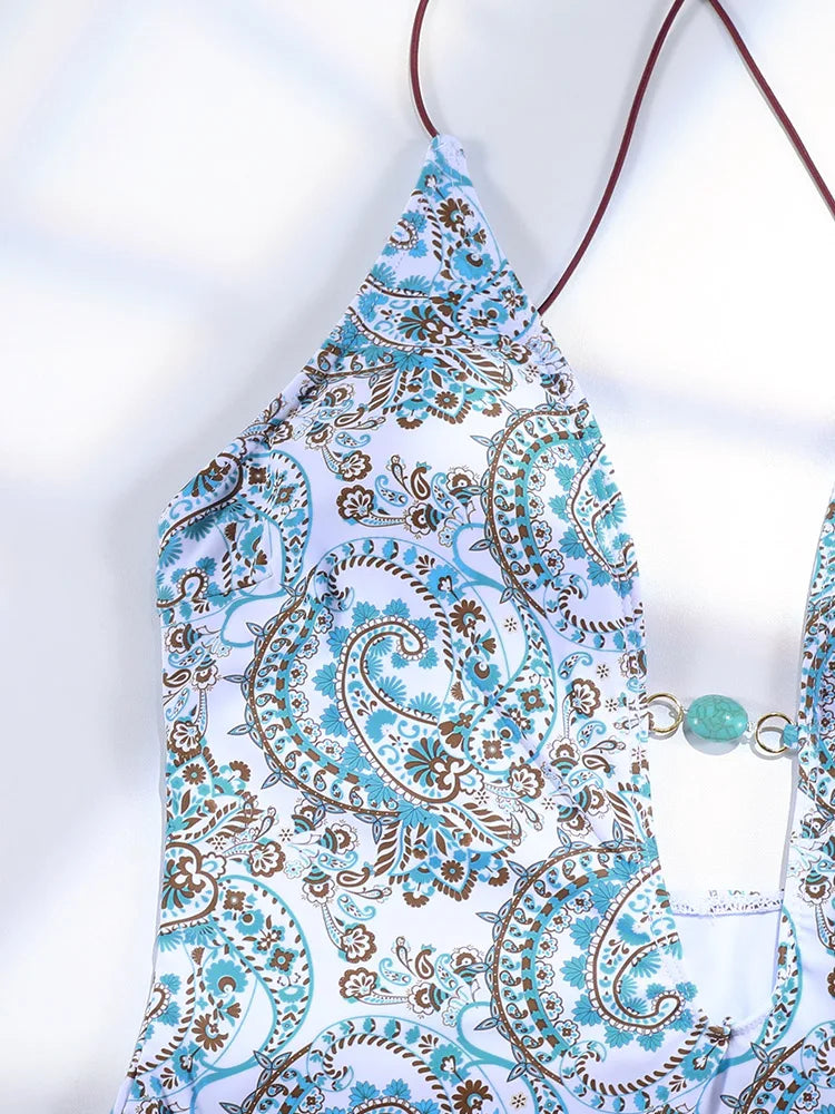 Miyouj Solid Color Swimwear Women's Swimsuit Bandage One Piece Suit High Waist Beachwear High Cut Bathsuit Hollow Out Swimsuits