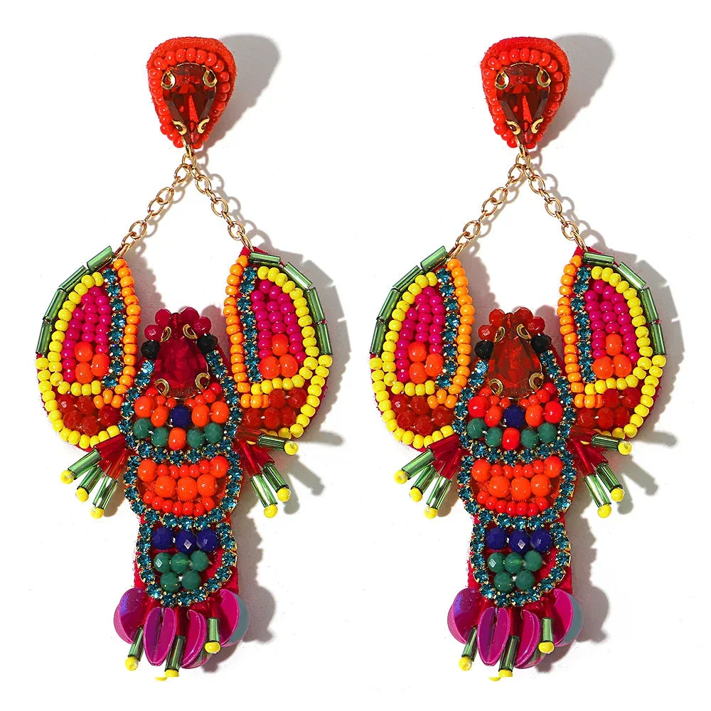 Handmade Beaded Drop Earrings